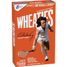 Billie Jean King Wheaties orange box
