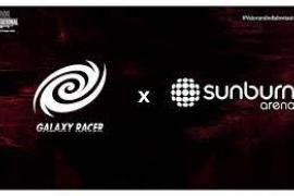 Galaxy Racer Sunburn Arena combo logo